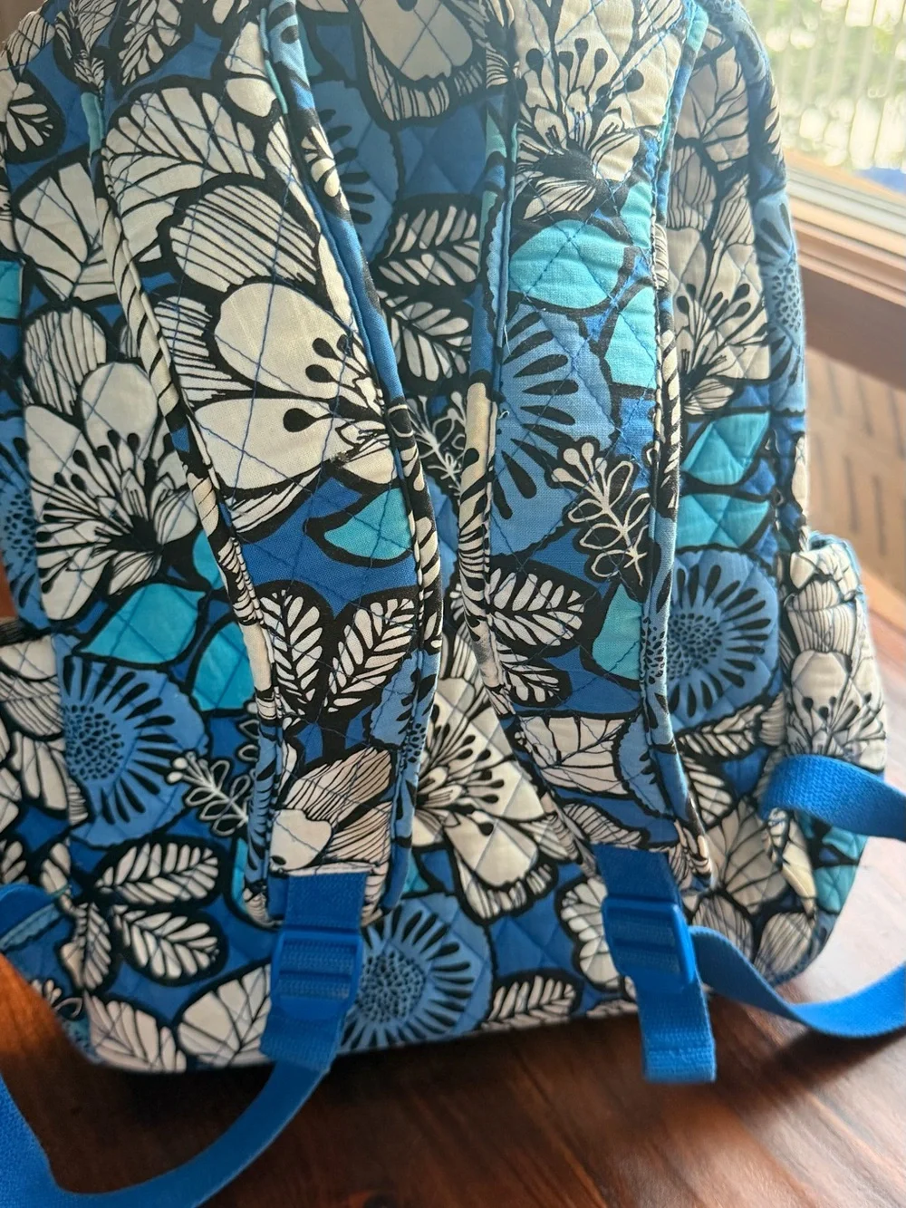 Vera Bradley Blue Bayou Quilted Backpack with Laptop Compartment